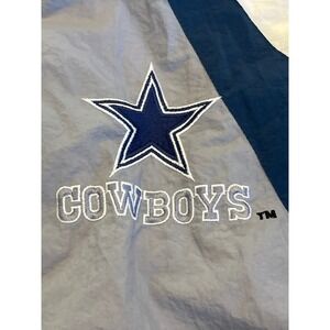 Dallas Cowboys Stadium Apparel Kids Windbreaker Jacket Grey Navy Blue Size 16/18